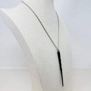Hermione Granger Wand Necklace‎ Black Silver Tone Charm Pendant Harry Potter